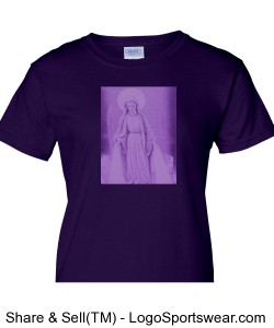 Blessed Mother at Fatima, Purple Design Zoom
